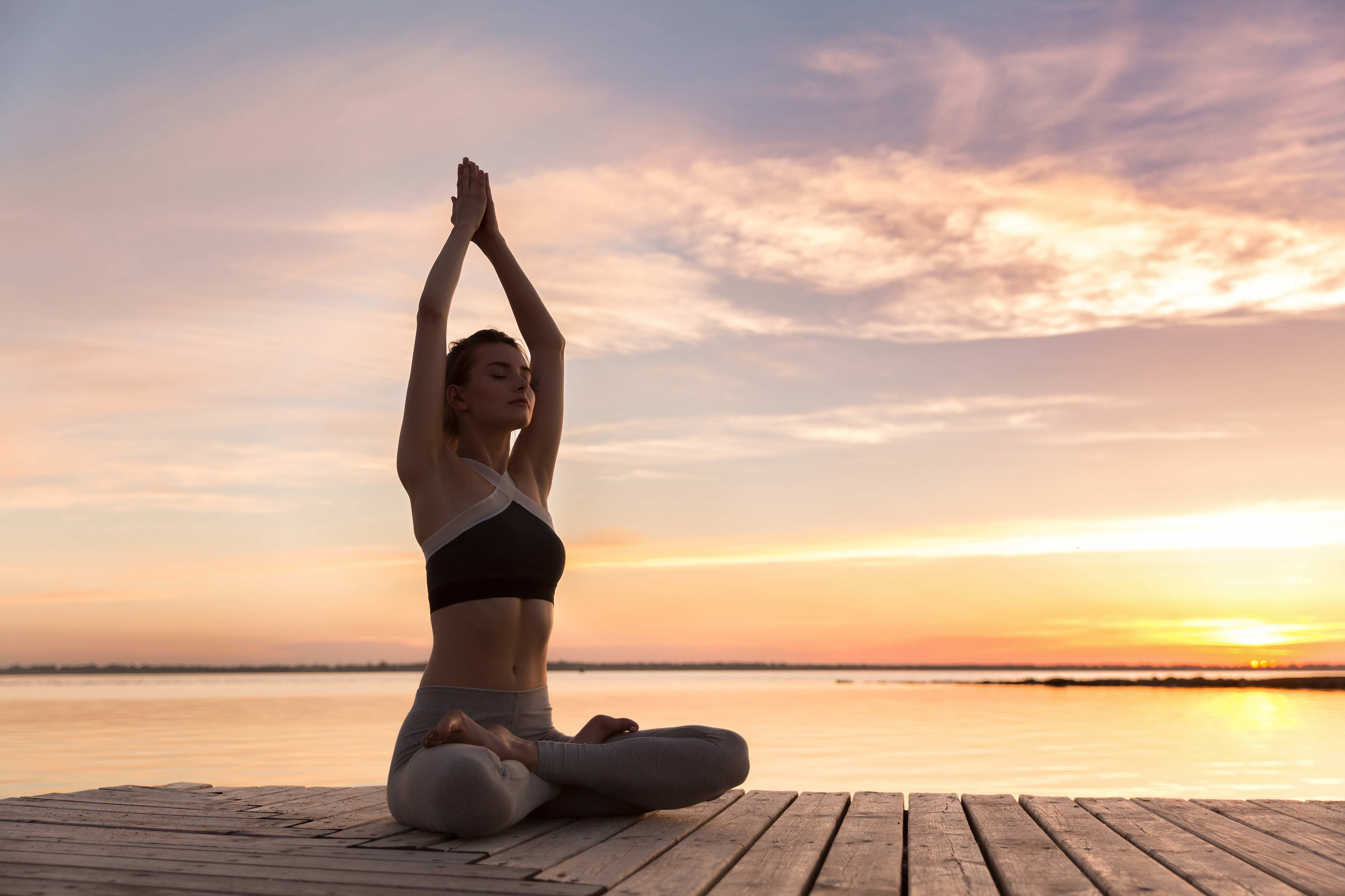 Peaceful yoga practice